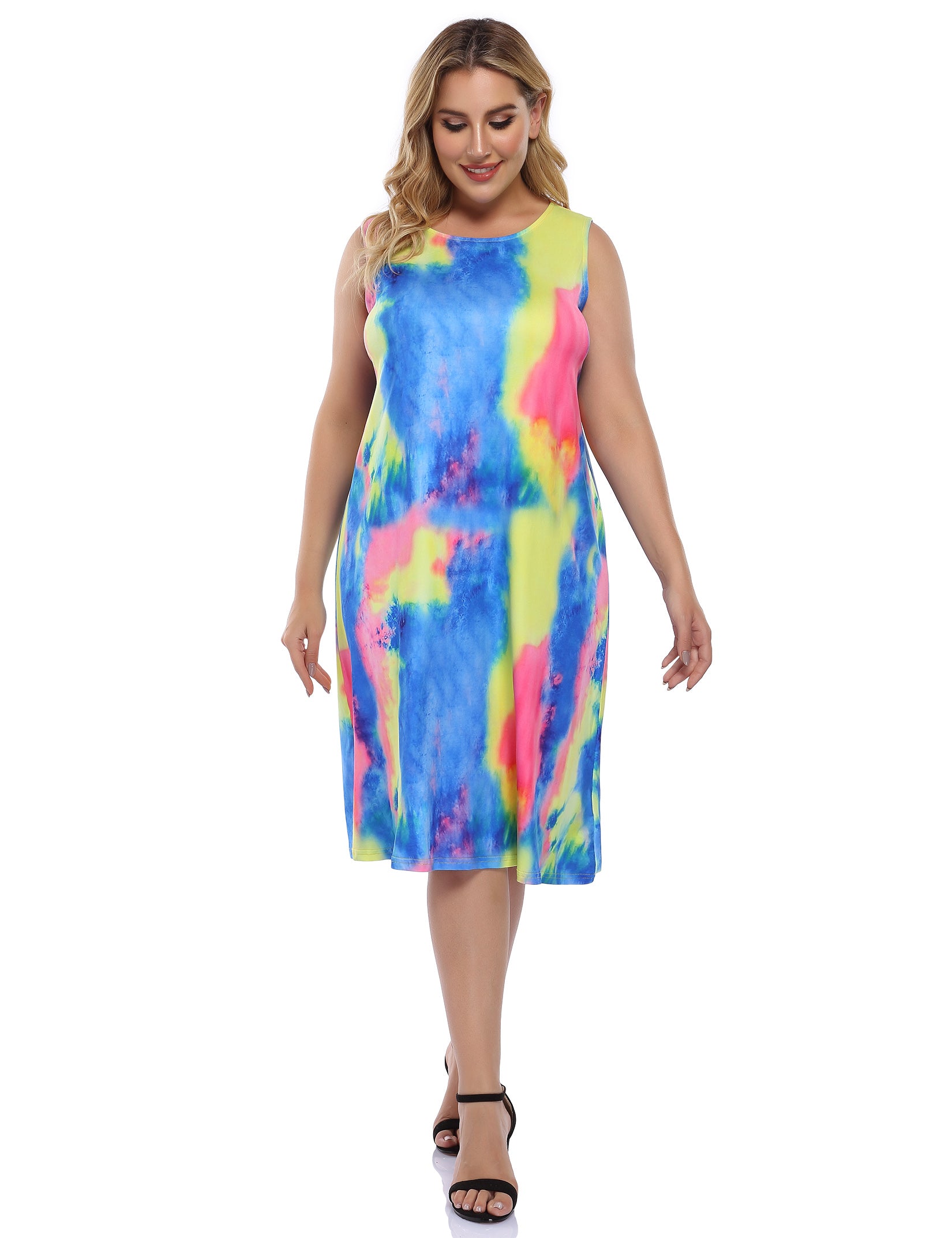 YESFASHION Womens Plus Size Summer Casual Tie Dye Tshirt Dress Sleevel – Yesfashion YESFASHION Womens Plus Size Summer Casual Tie Dye Tshirt Dress Sleevel – Yesfashion