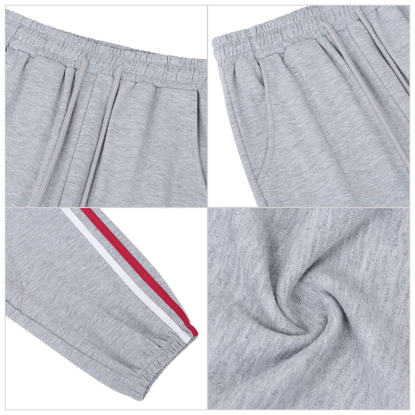 YESFASHION Women's Drawing Pockets Casual Sports Pants Grey