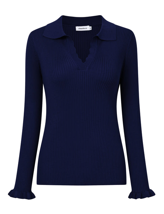 YESFASHION Women's Off Shoulder Top Long Sleeve T-Shirt Blue