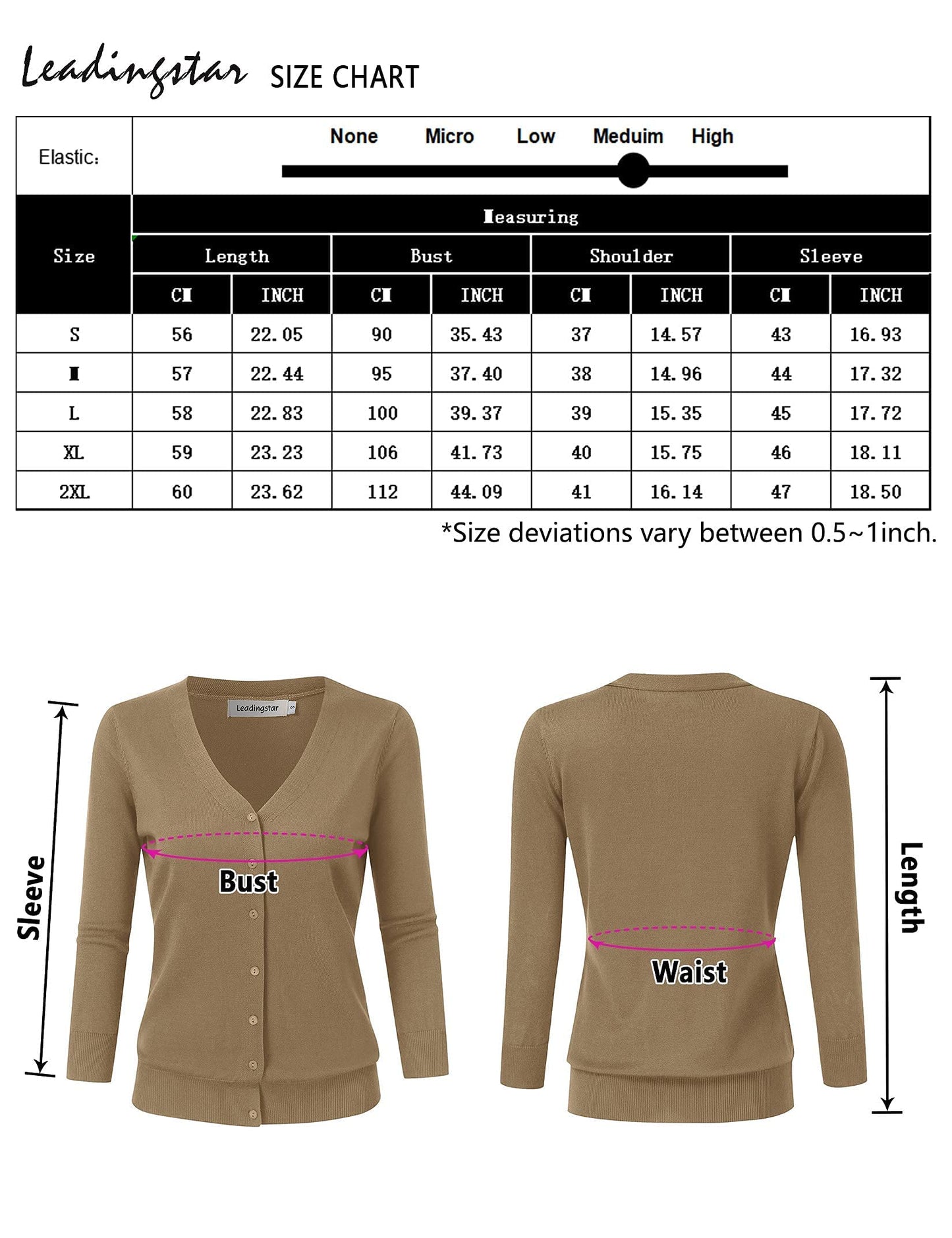 YESFASHION Women's Cardigan Tops Wear Alone or Match with Dress Camel