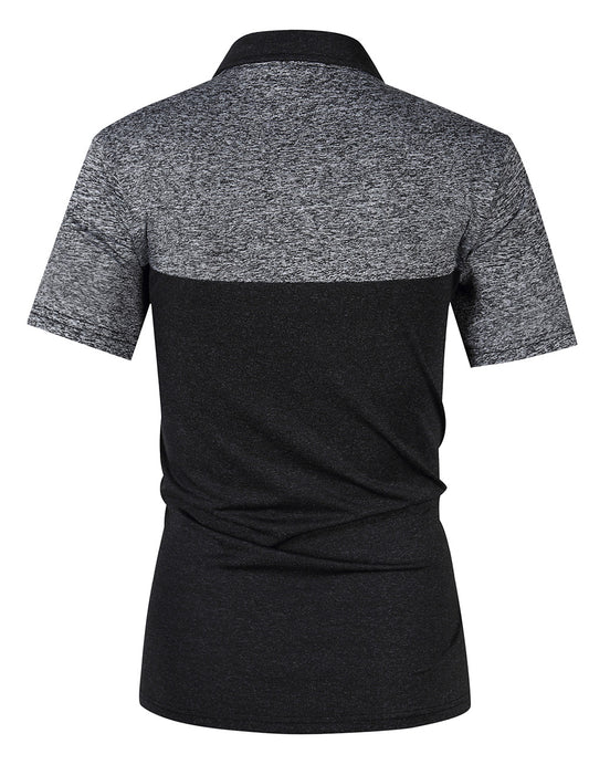 YESFASHION Men's Golf Short Sleeve Polo Panel Sports Shirt
