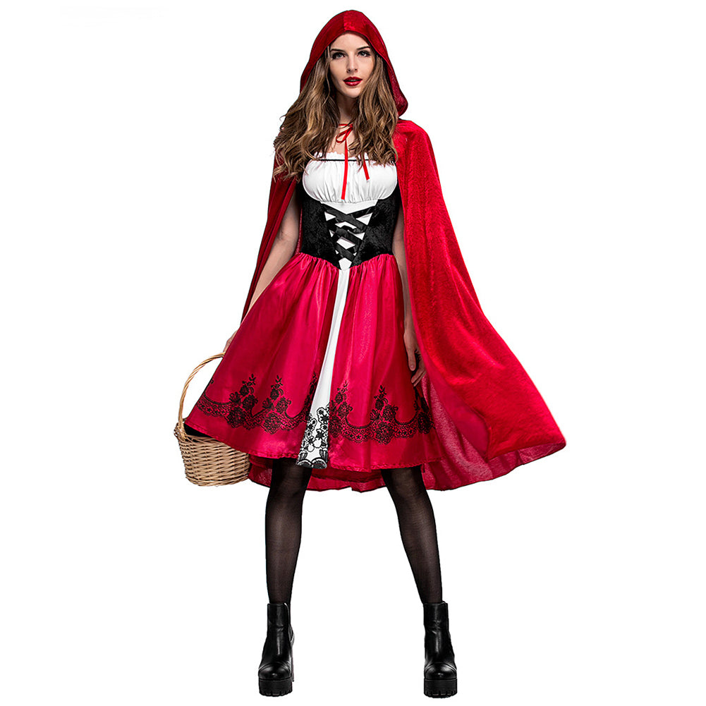 YESFASHION Halloween Little Red Riding Hood Costume Adult Cosplay