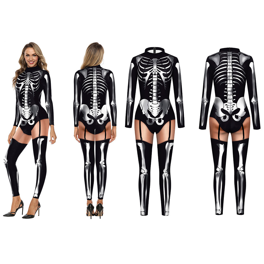 YESFASHION Skeleton Cosplay Tight Adult Cosplay Suit