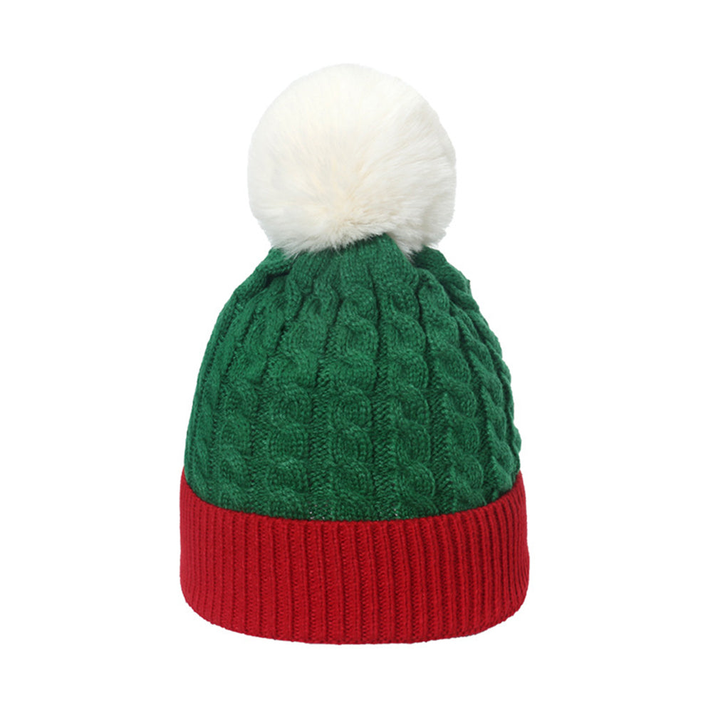 YESFASHION Red Stitching Wool Hat Holiday Wild Knitted Hat Christmas