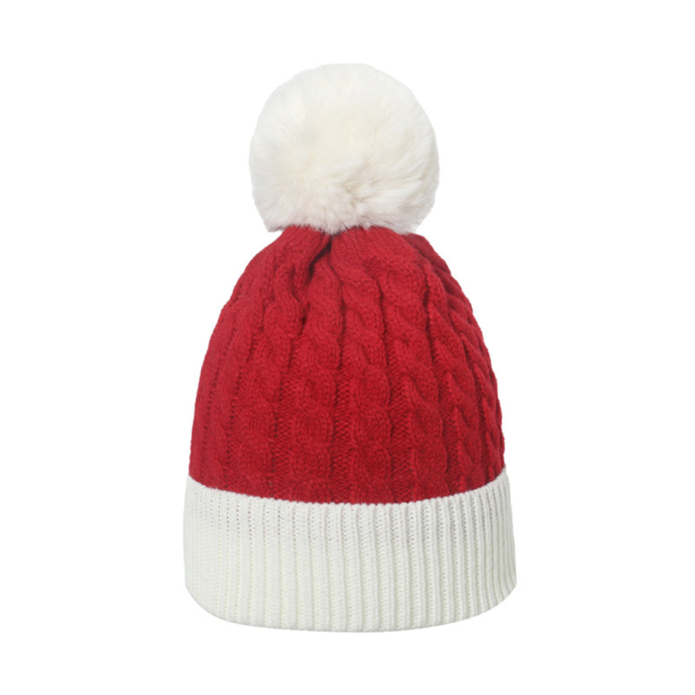 YESFASHION Red Stitching Wool Hat Holiday Wild Knitted Hat Christmas