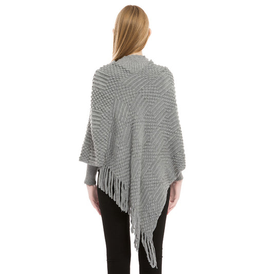 YESFASHION Faux Cashmere Thermal Plus Size Ladies Cape Shawl