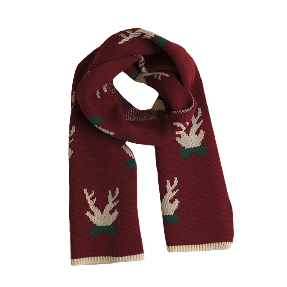 YESFASHION Christmas Gift Red Fawn Scarf Women Warm Scarf