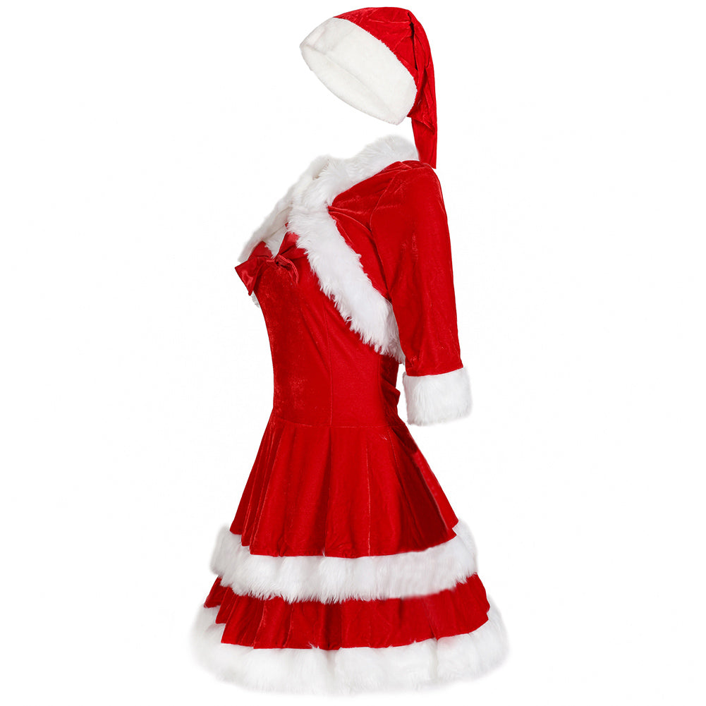 YESFASHION 100% Polyester New Party Wear Shawl Christmas Dress