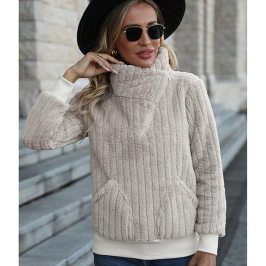 YESFASHION Women Round Neck Long-sleeved Pullover Casual Sweaters