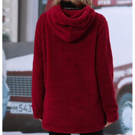 YESFASHION Pullover Zipper Stitching Double-faced Fleece Sweaters