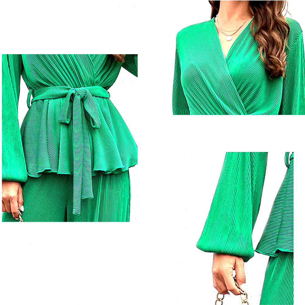 YESFASHION Women Spring Summer Knitted Belt Two-piece Suit