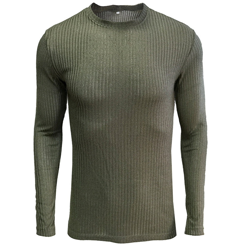 YESFASHION Round Neck Base Layer Sweaters