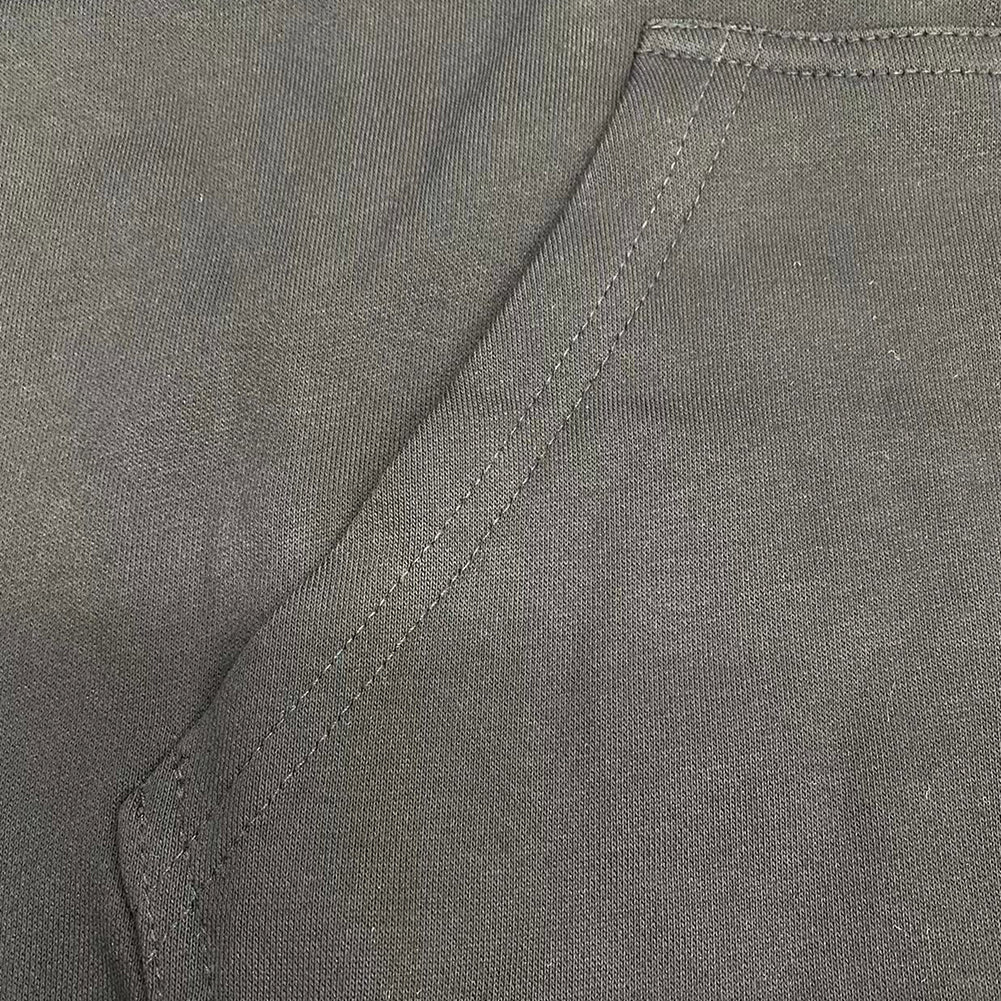 YESFASHION Men Casual Black Hooded Geometric Print Sweatshirts