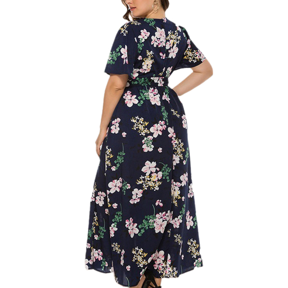 YESFASHION Summer Plus Size Women Dress Bohemian Slit Long Skirt