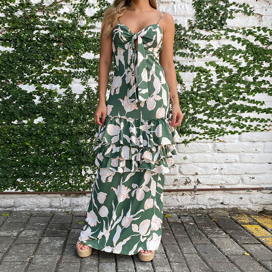 YESFASHION Women Spaghetti Straps Sweet Style Strap Dress