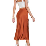 YESFASHION Women Ruched Drawstring Elegant Skirt Dress Pants