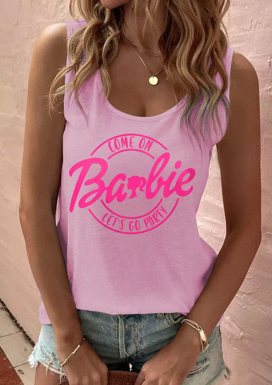 YESFASHION Come On Let's Go Party Tank - Pink Tops