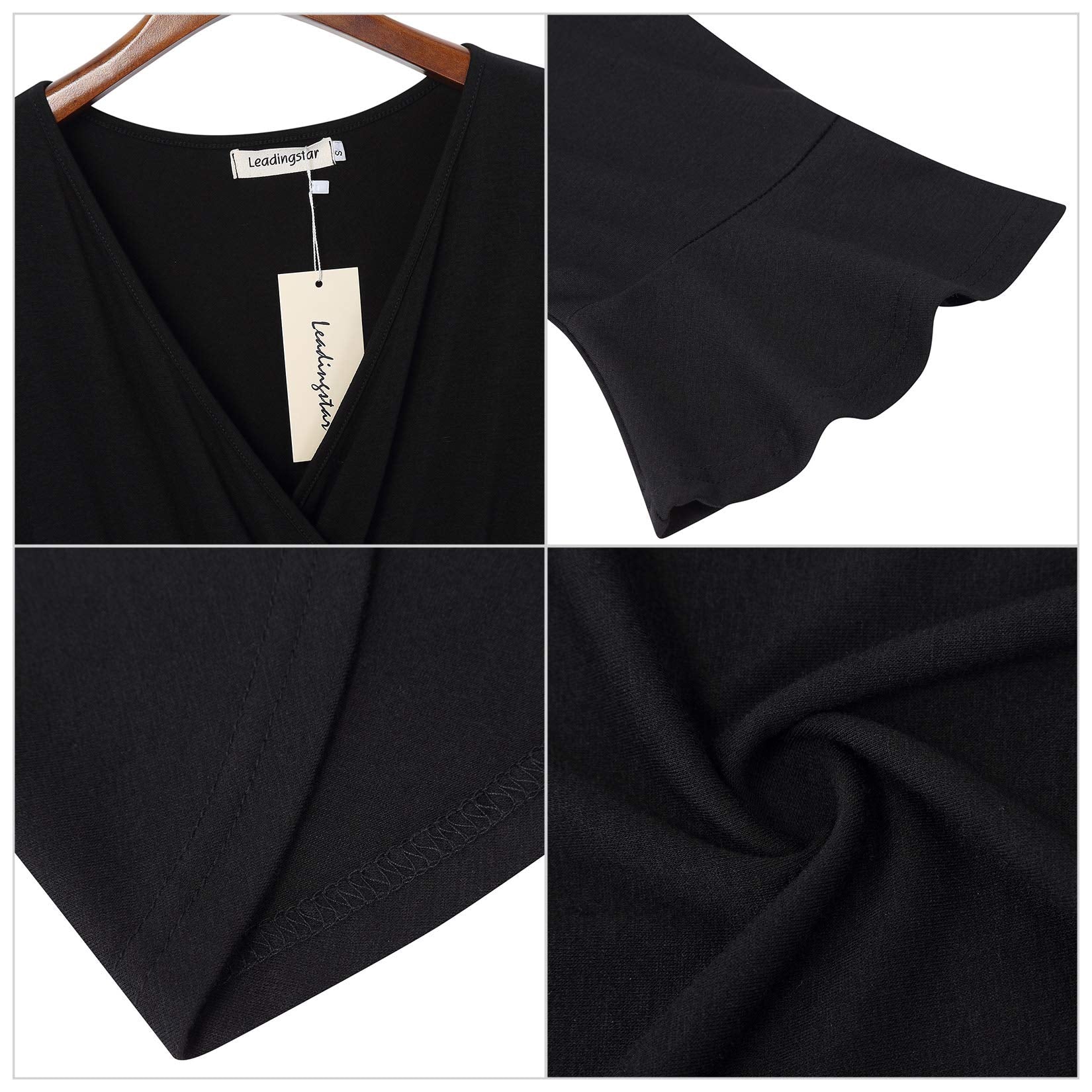 YESFASHION Women's Wrap Flare Skirt Balloon Sleeve Mini Dress