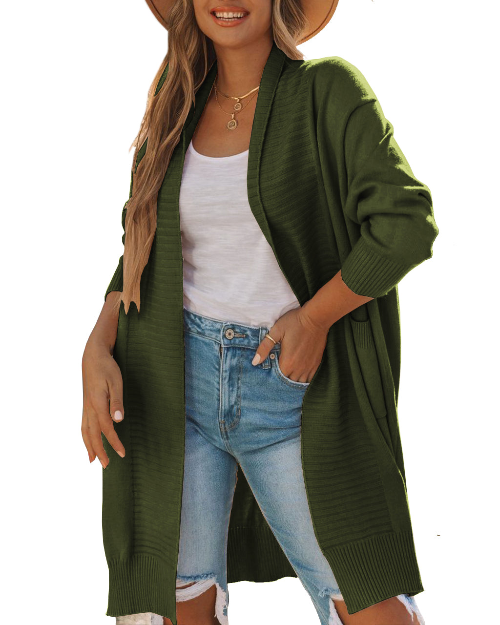 Women's Kimono Cardigan Chunky Knit Long Sleeve