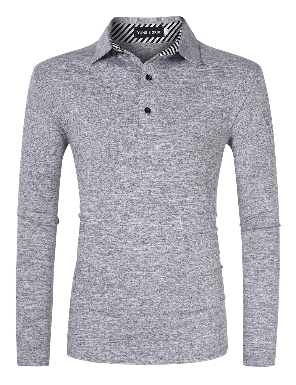 YESFASHION Men's Casual Long Sleeve Collar Slim Button Polo T-Shirt