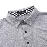 YESFASHION Men's Casual Long Sleeve Collar Slim Button Polo T-Shirt