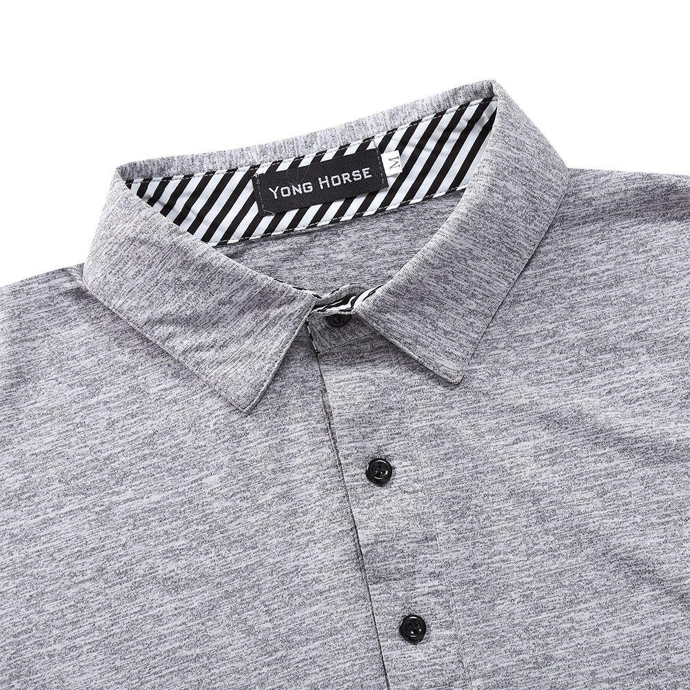 YESFASHION Men's Casual Long Sleeve Collar Slim Button Polo T-Shirt