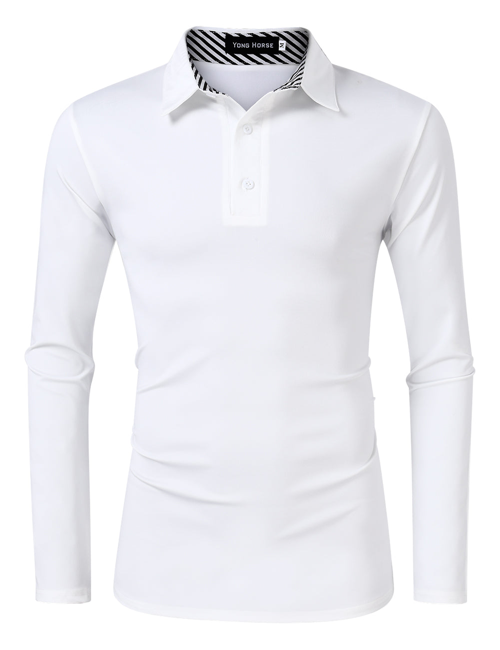 YESFASHION Men's Casual Long Sleeve Collar Slim Button Polo T-Shirt