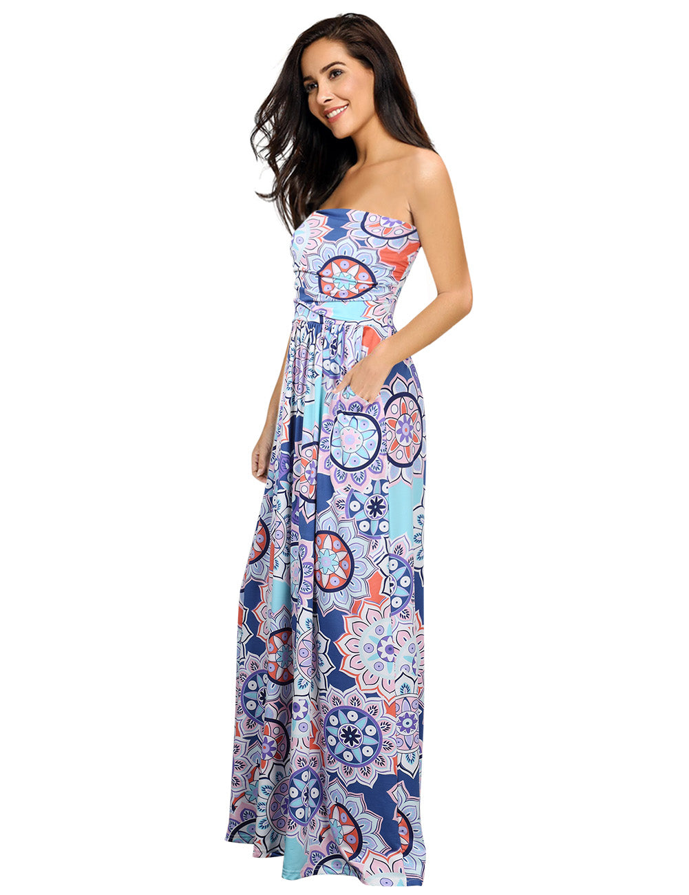 YESFASHION Women's Summer Beach Holiday Tube Long Dress