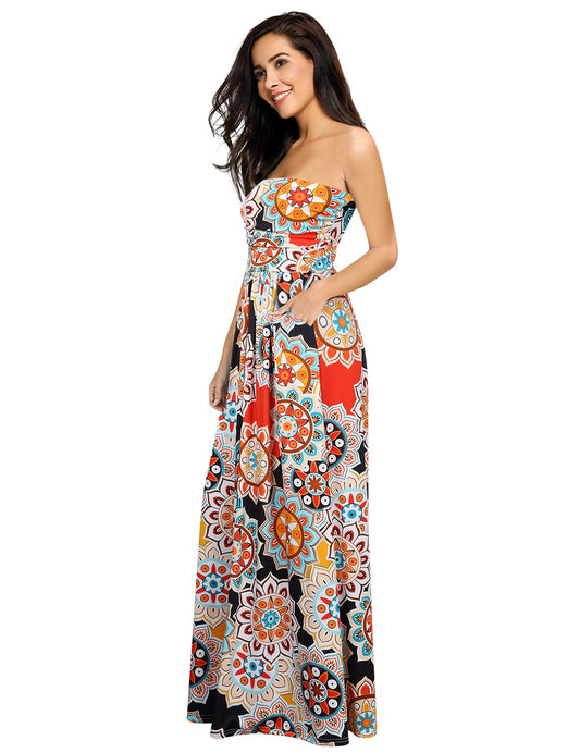 YESFASHION Women's Summer Beach Holiday Tube Long Dress