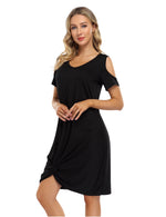 YESFASHION Women's Twist Knot T Shirt Dress