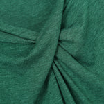 YESFASHION knot hem tops for women V Neck Blouse Green