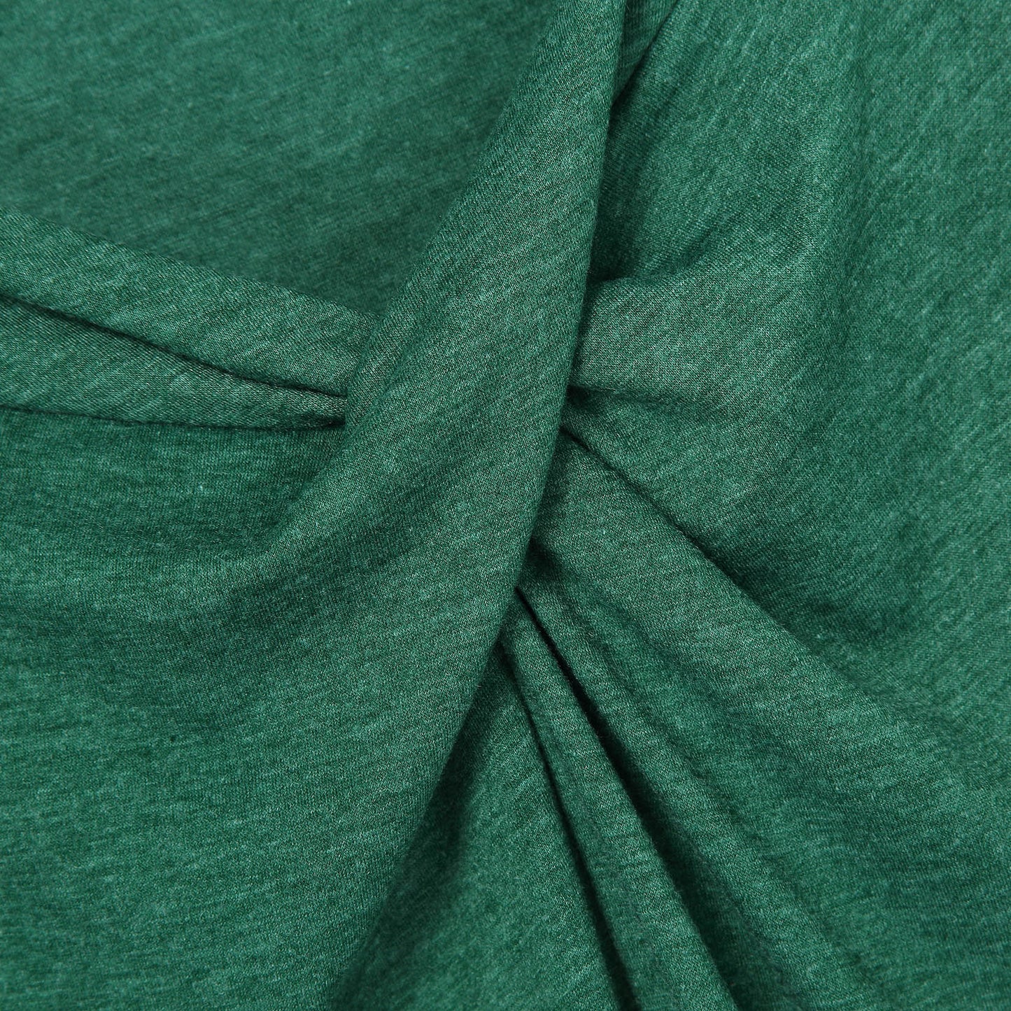 YESFASHION knot hem tops for women V Neck Blouse Green
