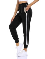 YESFASHION Women's Drawstring Exercise Pants Black