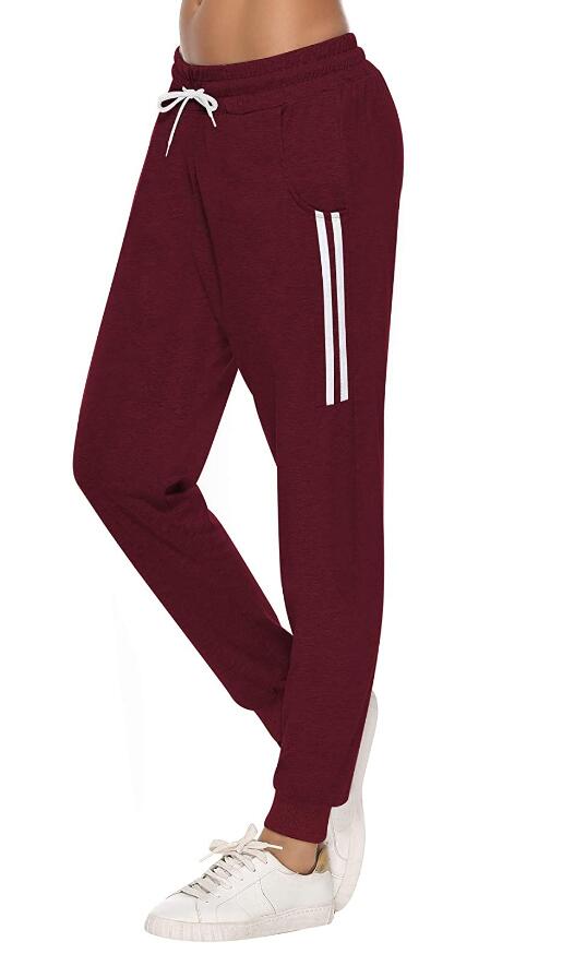 YESFASHION Women's Drawstring Exercise Pants Black