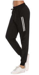 YESFASHION Women's Drawstring Exercise Pants Black