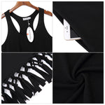 Women Swimsuit Cover Ups Casual Tank Racerback T-Shirt Beach Dress with Pockets