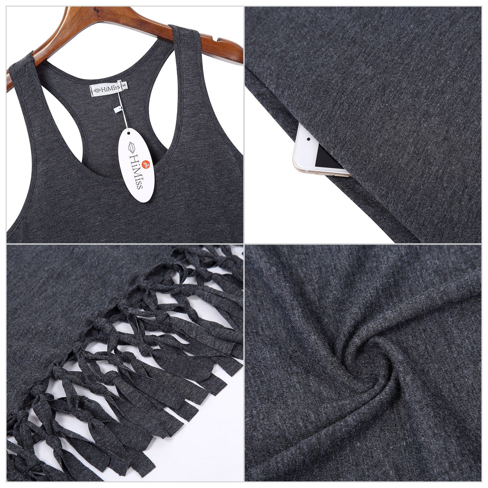 Women Swimsuit Cover Ups Casual Tank Racerback T-Shirt Beach Dress with Pockets