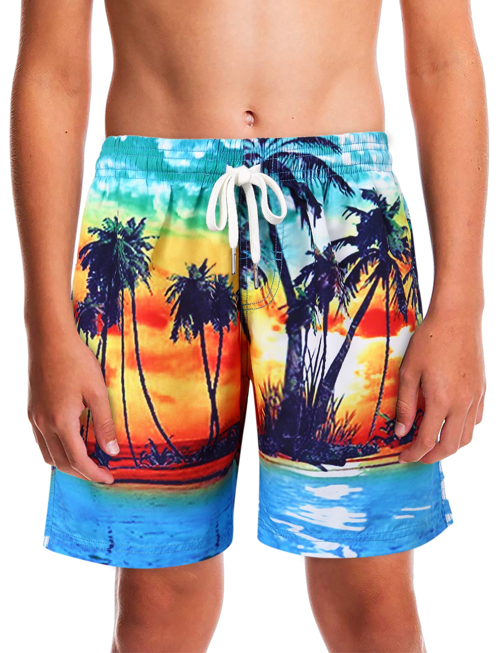 Boys Swim Trunks Quick Dry Swimwear Mesh Bathing Suit UPF 50+ Swimsuits with Mesh Lining 6-8 Years Shark