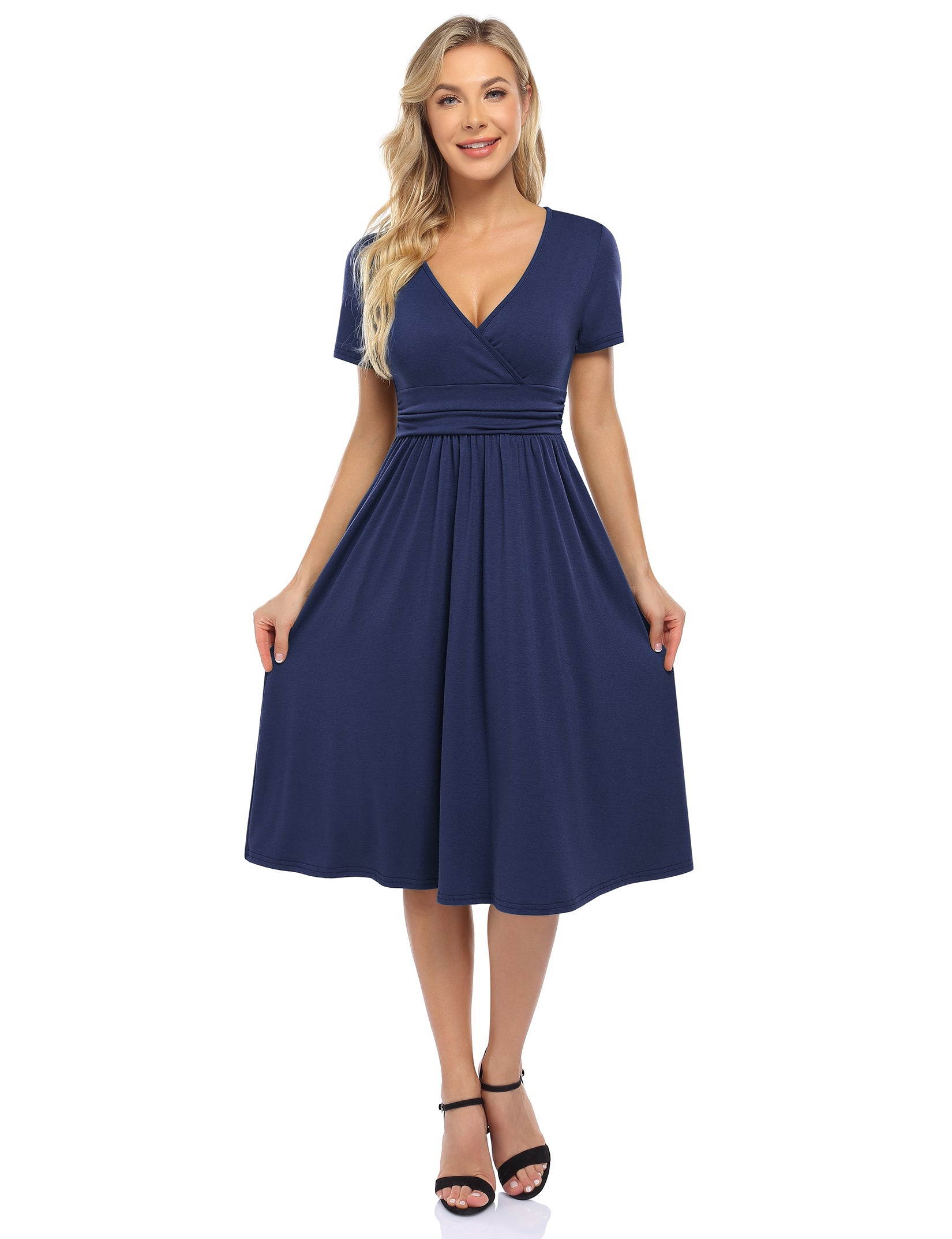 yesstyle purple dress CHICHA - Long-Sleeve V-Neck Velvet Midi A-Line Dress