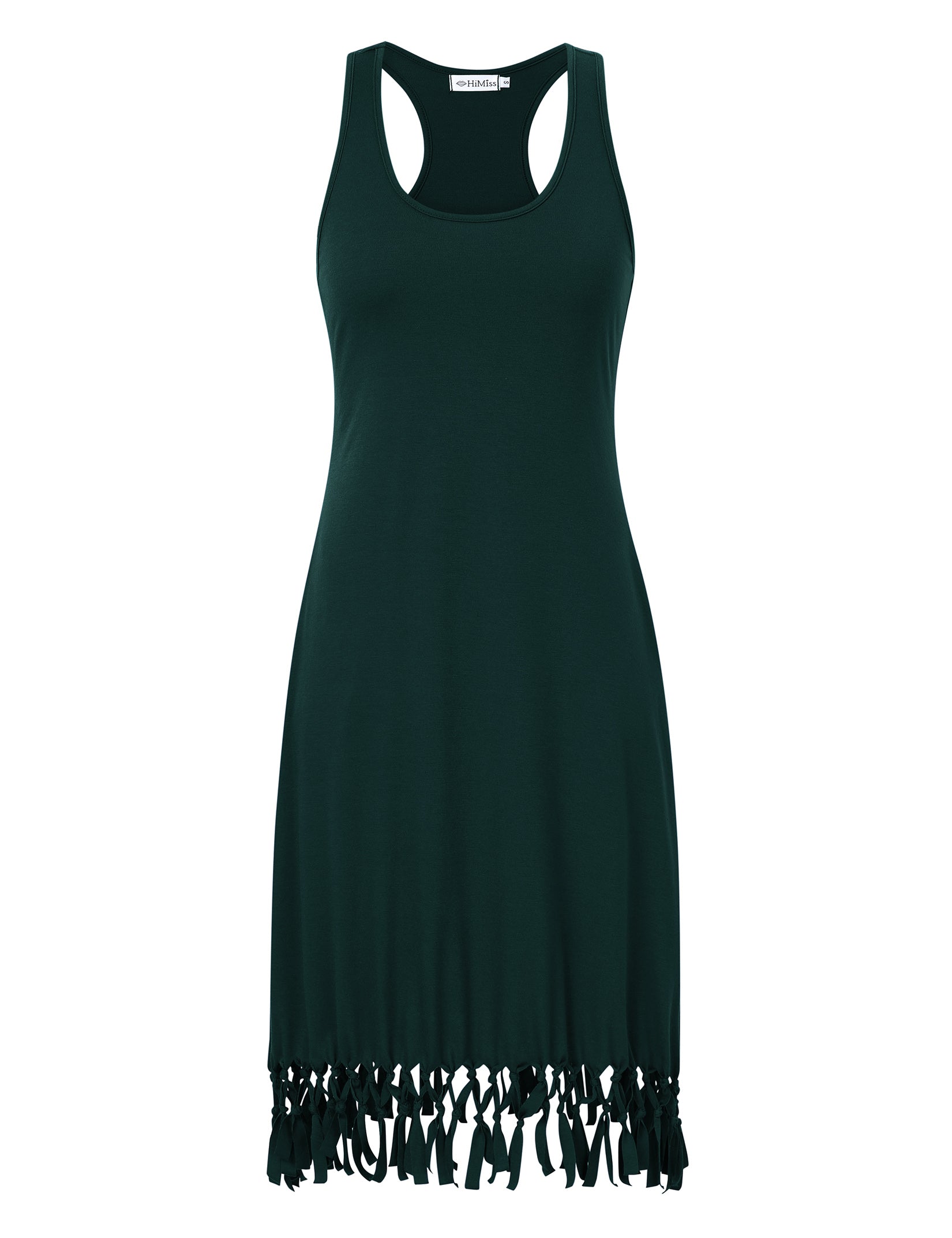 Women Swimsuit Cover Ups Casual Tank Racerback T-Shirt Beach Dress with Pockets