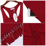 Women Swimsuit Cover Ups Casual Tank Racerback T-Shirt Beach Dress with Pockets