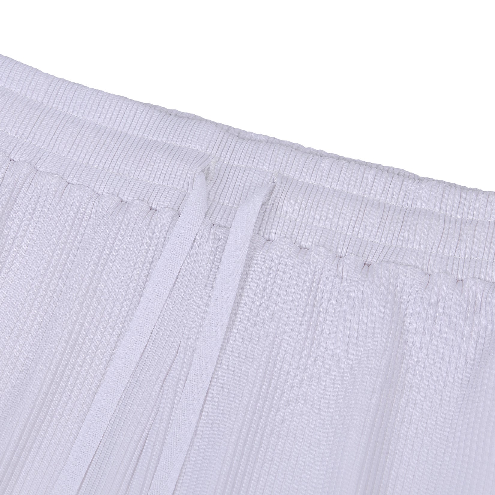 YESFASHION Women's Ribbed Elastic Drawstring Beach Shorts Beige