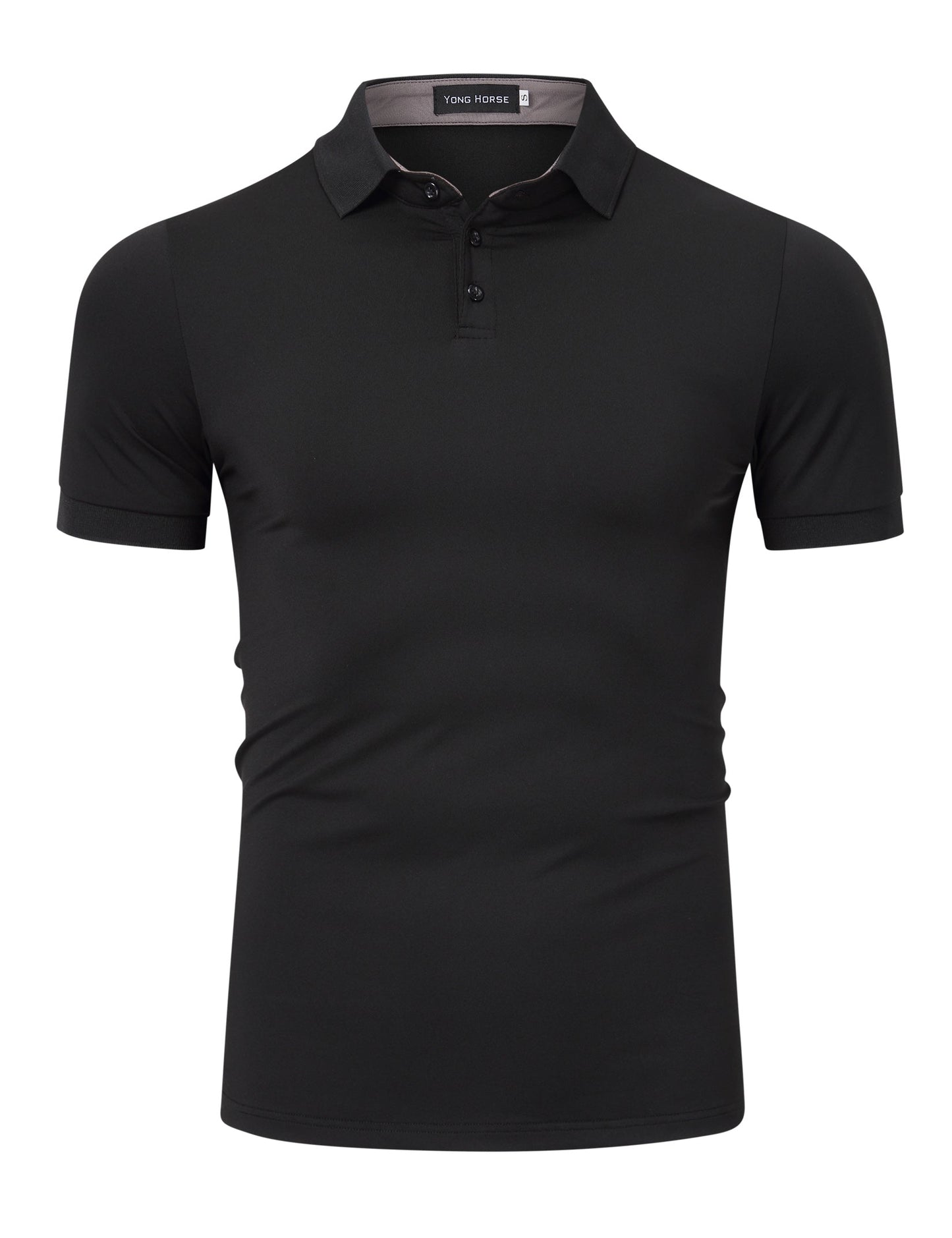 YESFASHION Men's Casual Golf Polo Short Sleeve Shirts Dark Grey
