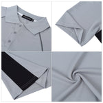 YESFASHION Men's Golf Polo Shirts Short Sleeve Collared T Shirt Grey