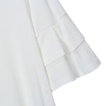 YESFASHION Women's Swing V Neck Ruffle Shift Dress