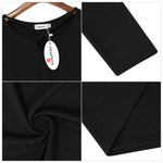 Women's Short Sleeve Tunics Swing Tops Summer Casual V Neck Blouses Loose Basic T-Shirts