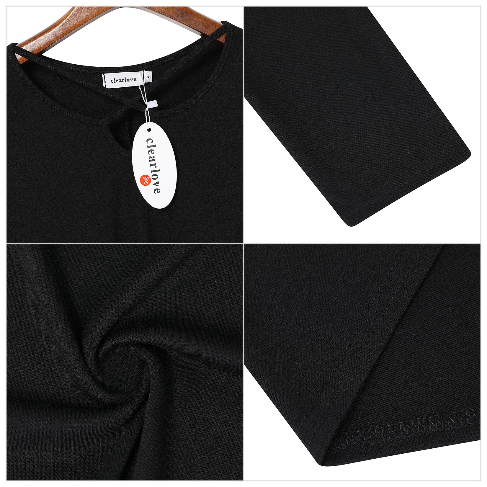 Women's Short Sleeve Tunics Swing Tops Summer Casual V Neck Blouses Loose Basic T-Shirts