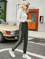 YESFASHION Women's Pockets Casual Sports Pants Green