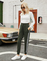 YESFASHION Women's Pockets Casual Sports Pants Green