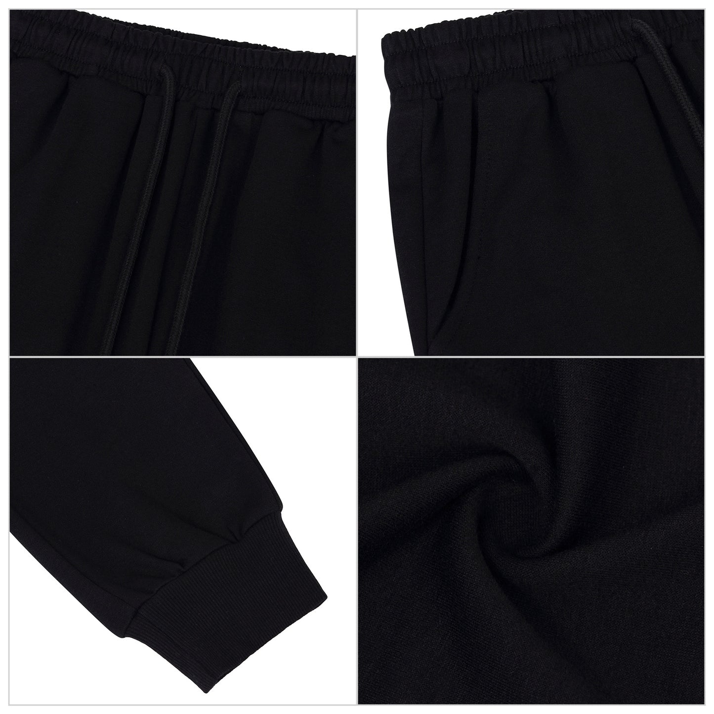 YESFASHION Women's Drawing Pockets Casual Sports Pants Black